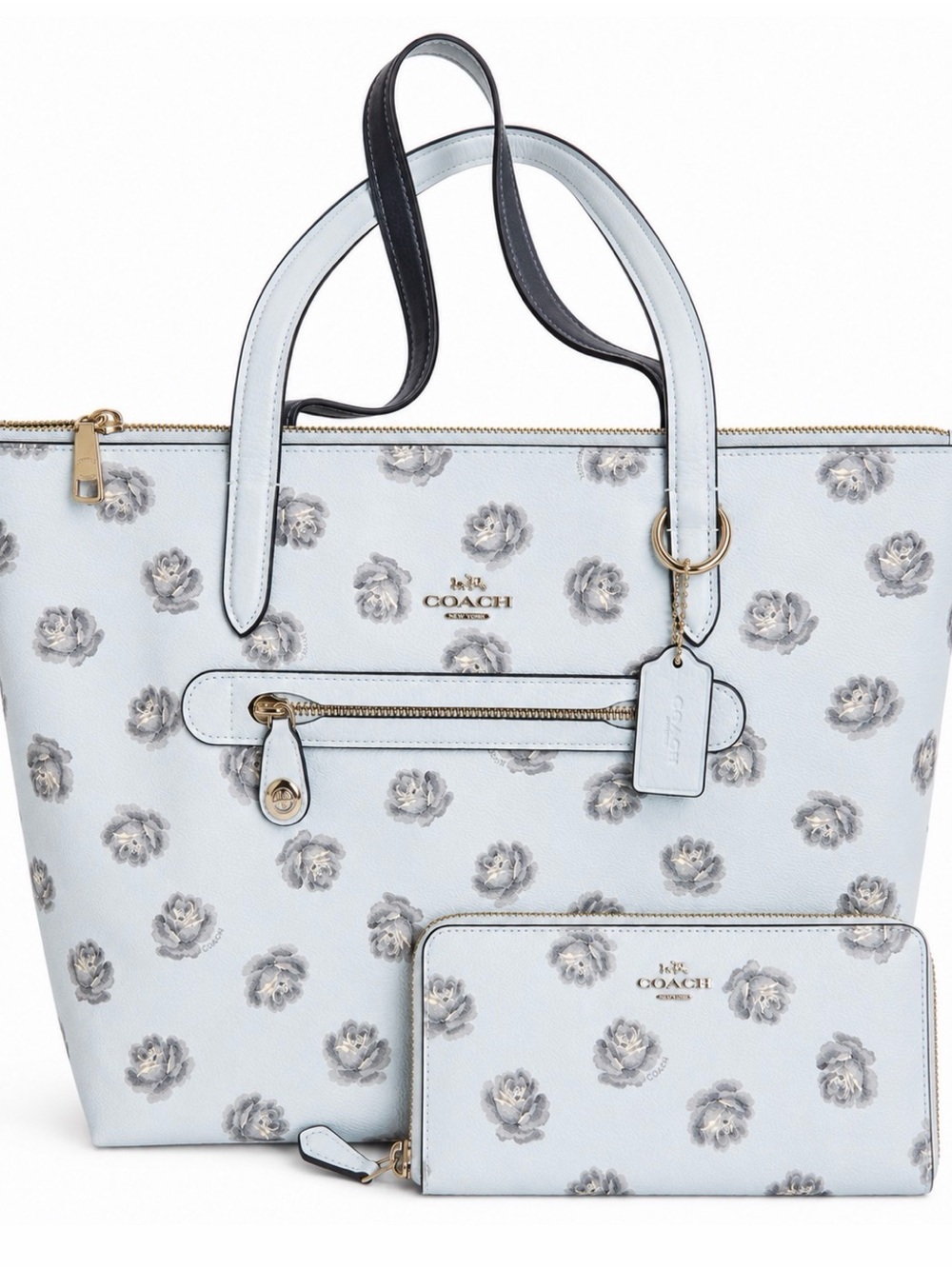 COACH Taylor Tote & Continental Wallet Set in Rose Print